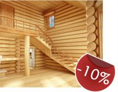 Дом из оцилиндрованного бревна по готовому или индивидуальному проекту дешевле на 300 000 рублей