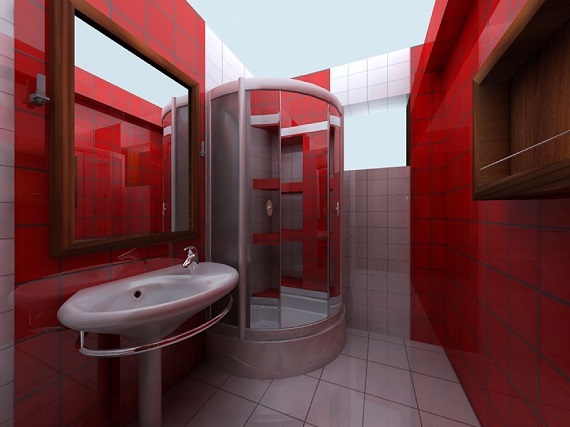 ванная в красном цвете